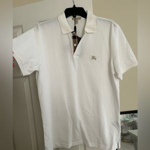 Men’s Large Burberry Brit White Polo